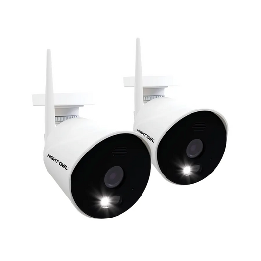 Wi-Fi IP Plug In 1080p Spotlight Cameras with 2-Way Audio and Audio Alerts and Sirens - 2 Pack - White