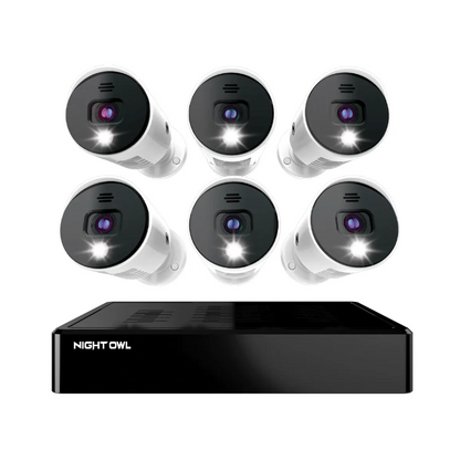 8 Channel 4K Bluetooth DVR with 2TB Hard Drive and 6 Wired 4K Spotlight Cameras with Audio Alerts and Sirens