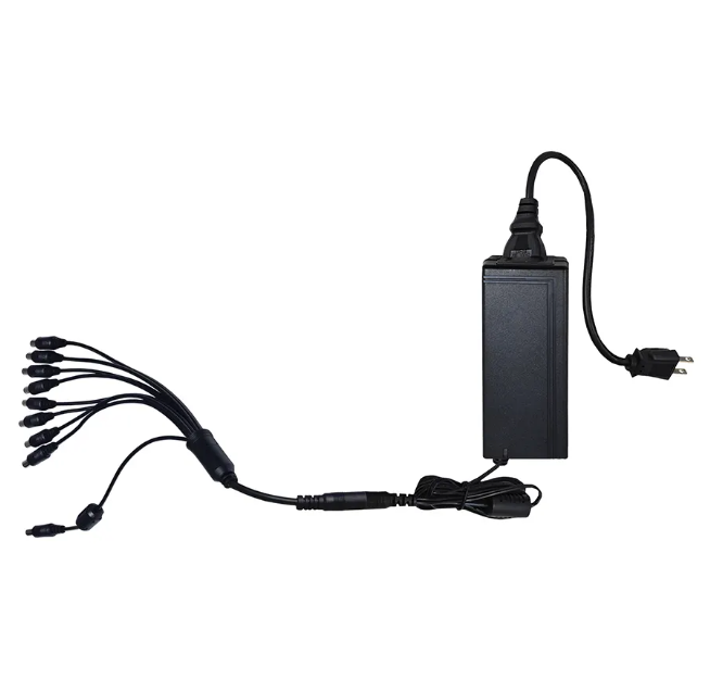 12V-5A DVR-Camera Power Adapter with 9-Way Power Splitter - Powers up to 8 Cameras and Recorder