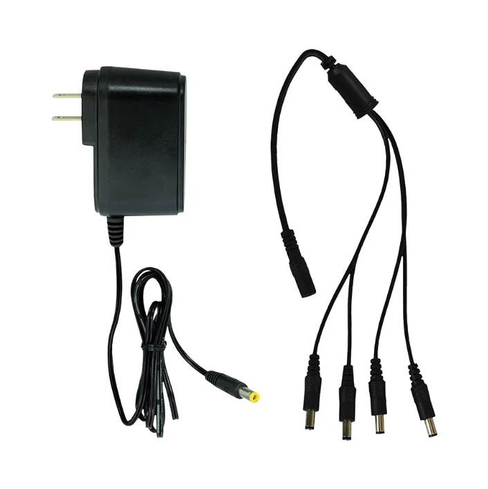 12V-2A Camera Power Adapter with 4-Way Power Splitter - Powers up to 4 Cameras