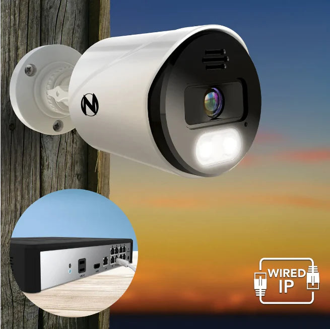 Wired Spotlight Security Camera installed to home exterior