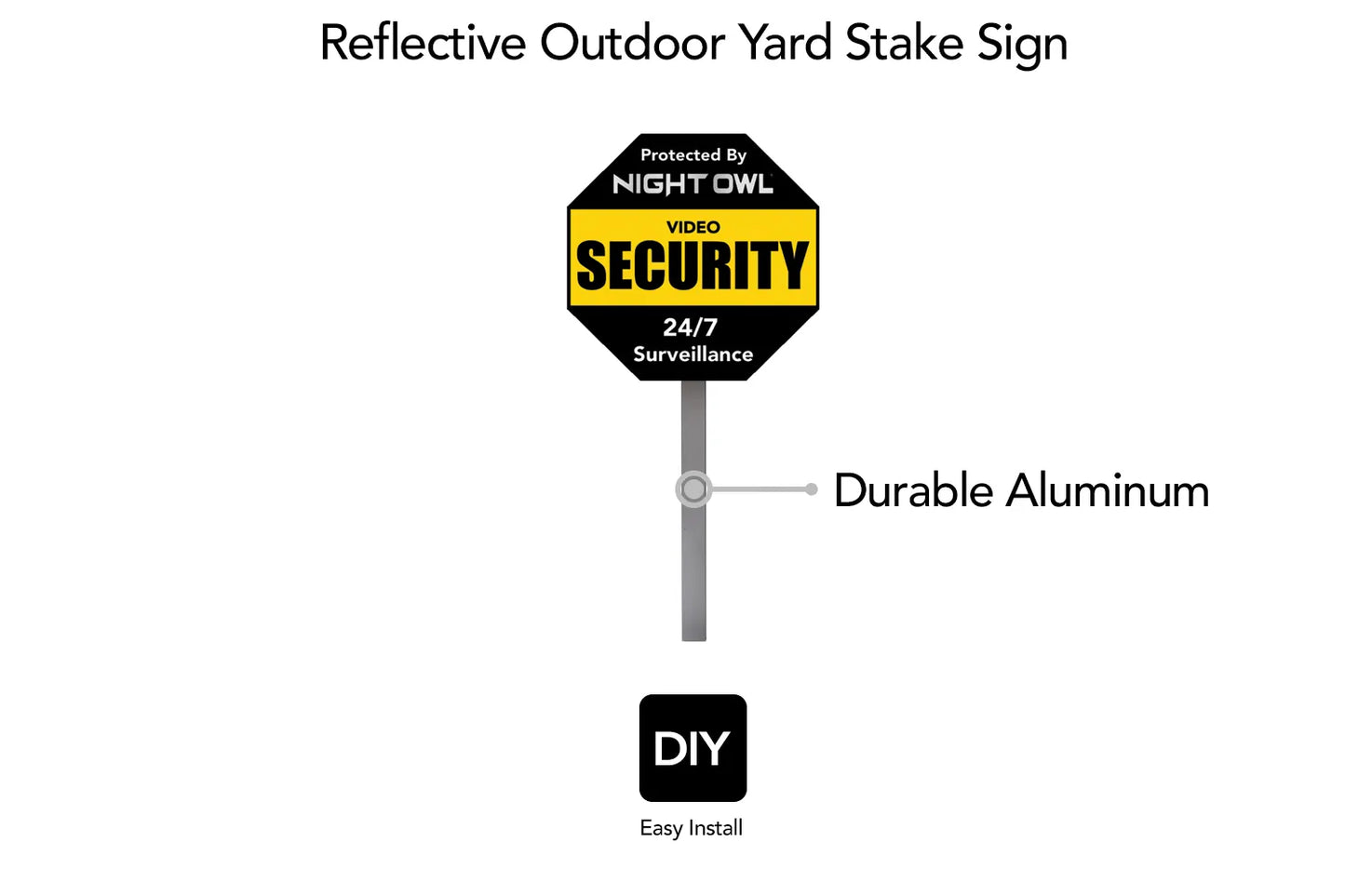 Reflective Outdoor Aluminum Yard Stake Sign and 4 Window Stickers