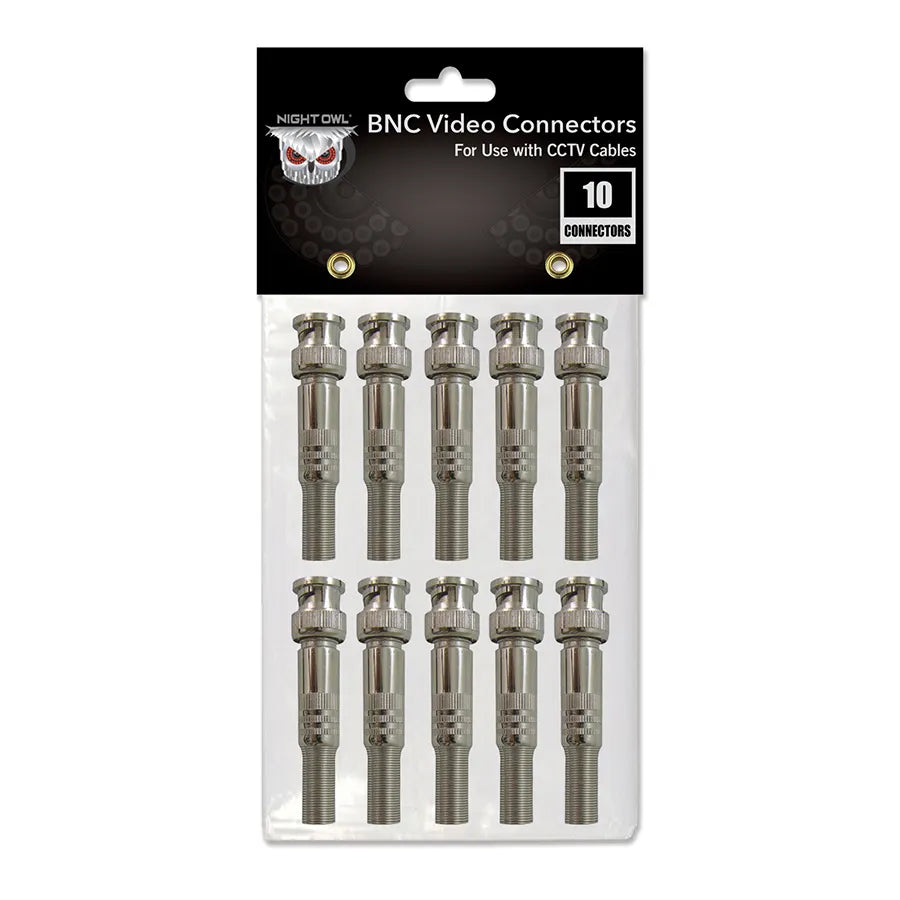 BNC Video Connectors for CCTV Cables - 10 Pack