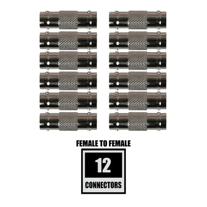 BNC-BNC Cable Connectors - 12 Pack