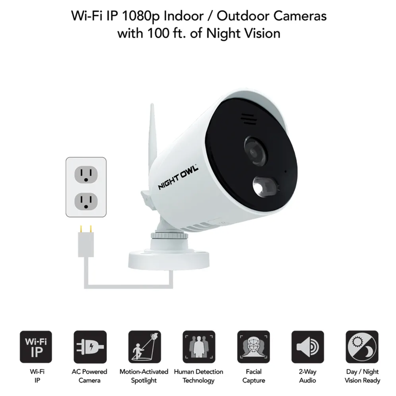 10 Channel 1080p Wi-Fi NVR with 1TB Hard Drive and 6 Wi-Fi IP 1080p HD Spotlight Cameras with 2-Way Audio